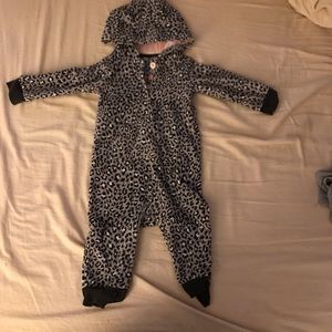 Open foot onsie with hood